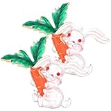 2 piezas de ramillete de conejo blanco relleno de conejito de Pascua y broches de jaula de conejillo de indias para mujer, pines decorativos de conejo, pin de solapa de conejo de Pascua, broche de