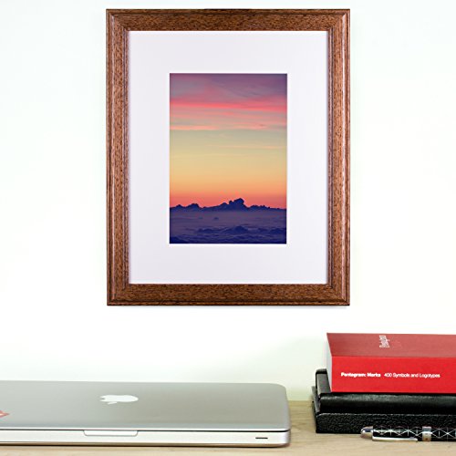 Craig Frames Wiltshire 236, Simple Brown Hardwood Picture Frame With Single White Mat - Displays A 11 X 17 Inch Print With The Mat Or 14 X 22 Inch Without The Mat #TOP4