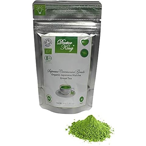 DOCTOR KING Finest Ceremonial Grade Organic Japanese Matcha Green Tea | Top Grade: Ceremonial Grade A | Variety: Oishii おいしい Delicious | First Harvest Matcha | Specialty Tea | Net Weight 30 g Cover