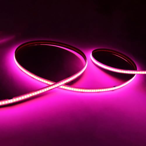 Image of 384Led /m 16.4ft COB Flexible LED Strip Light DC12V /24V Bendable Tape (24V, Pink)