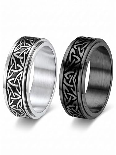 Image of Norse Code Collection Stainless Steel Rings For Men And Boys Anniversary Birthday Gifts