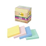 ポストイット 付箋 強粘着 罫線 ノート 正方形 パステルカラー 75×75mm 90枚×5冊 630-5SSAP