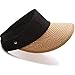 Women Straw Sun Visor Hat Women Summer Beach Hats Wide Brim Sun Protection Caps Khaki