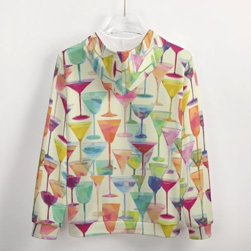 Vintage Colorful Glass Men's Zip Up Hoodie Casual Drawstring Hooded Sweatshirt with Kanga Pocket 5