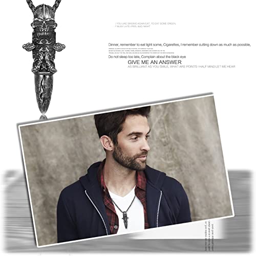 Pendentif tête de mort serpent acier inoxydable style gothique punk
