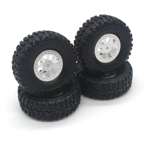 RCカーパーツ For JJRC C8815 For Willis For Jeep クライミング リモートコントロールカー アップグレードパーツ メタルハブタイヤパーツ デコレーション RCカーアクセサリー 改造(Silver)のサムネイル