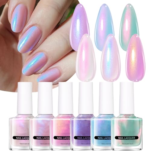 de gel perlé, Gelnagellack Perle | Ensemble de laque chatoyante | Ensemble de dessin de manucure d'éclat, couleurs décoratives des ongles pour les filles, ingrédients nutritifs de soins des ongl