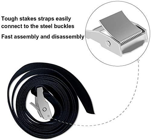 Eurmax Usa Trampoline Stakes Heavy Duty Trampoline Parts Corkscrew Shape Steel Stakes Anchor Kit With T Hook For Trampolines -Set Of 4 Bonus 4 Strong Belt,Red #TOP4