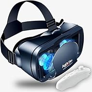 Protección contra la luz azul, comodidad garantizada: Auriculares VR fáciles de configurar y usar. Simplemente abre un juego o video compatible con VR en tu teléfono móvil y colócalo en los auriculares 3D para comenzar tu experiencia VR. La distancia...