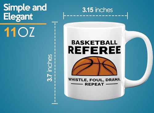 Taza de Cerámica Para Árbitro de Básquetbol 11oz Blanca miniatura 6