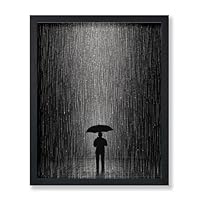 Poster Master Standing in the Rain Poster - Man with Umbrella Print - Silhouette Art - Modern Art - Trendy Art - Gift for Men & Women - Minimal Decor for Bedroom or Office - 8x10 UNFRAMED Wall Art