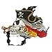 Pirate Skull New Orleans Mardi Gras Bead Necklace Dagger Fish Eye Patch