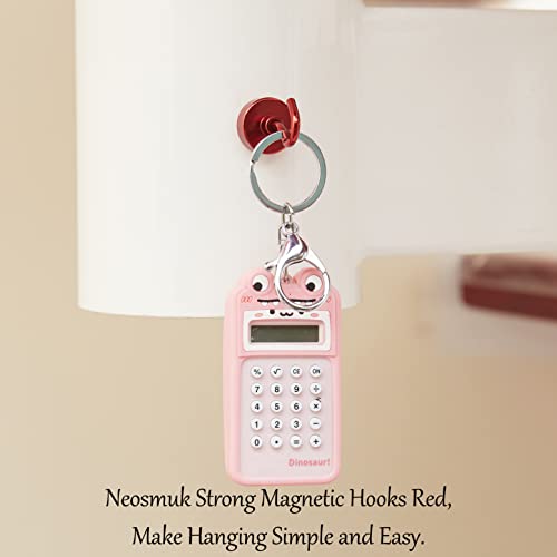 Neosmuk Magnetic Hooks,0.4lb Heavy Duty Earth Magnets with Hook for Refrigerator, Extra Strong Cruise Hook for Hanging, Magnetic Hanger for Cabins, Grill (Red, 6 Pack) - Thumbnail 4