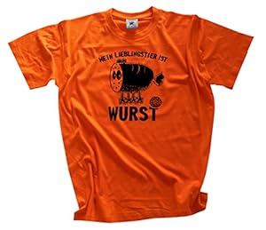 Mein Lieblingstier ist Wurst - Fleischer Metzger Tofu T-Shirt Orange XL Klassisch Kurzarm Rundhals