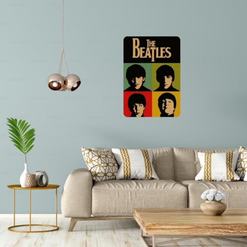 Image of Zesta Bathroom Decor Items Washroom Decor Tin Sign | Aesthetic Posters Wall Poster for Bedroom | Magnetic Cafe Decoration Items / Restaurant Decorations Items | Quirky Home Decor Bar Accent (Beatles (2))