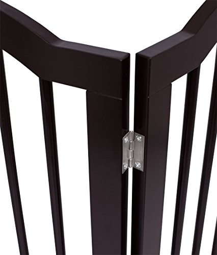 Internet's Best Pet Gate With Arched Top - 3 Panel - 36 Inch Tall Fence - Free Standing Folding Z Shape Indoor Doorway Hall Stairs Dog Puppy Gate - Fully Assembled - Espresso - Mdf #TOP4