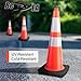 (8 Cones) BESEA 28” inch Orange PVC Traffic Cones, Black Base Construction Safety Cones Road Parking Cone Structurally Stable Wearproof (28