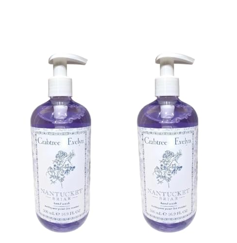 Crabtree & Evelyn Nantucket Briar Hand Wash 16.9 fl oz Pump Bottles, Pack of 2 (2)