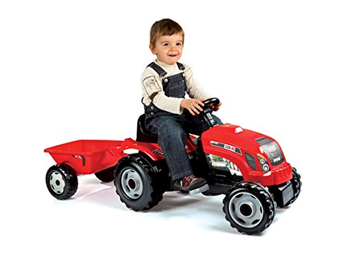 Smoby - Tractor Rojo con Remolque (33045)