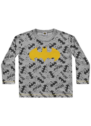 Camiseta Avulsa Manga Longa Batman, Fakini, Meninos, Rot. Batman Cinza Mescla, 3