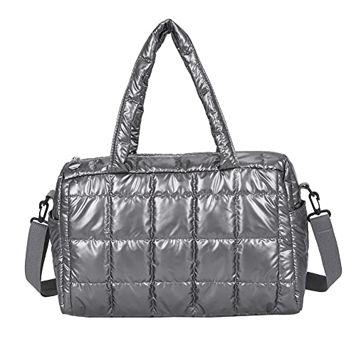 HIMS Sac à bandoulière matelassé tendance en treillis pour femme, Sac fourre tout pour femme matelassé rembourré sac à main sacs hobo grande capacité sacs à main rembourrés