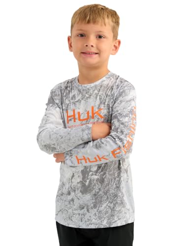 Image of HUK Kids Pursuit Pattern Long Sleeve Shirt, Fishing Shirt for Kids