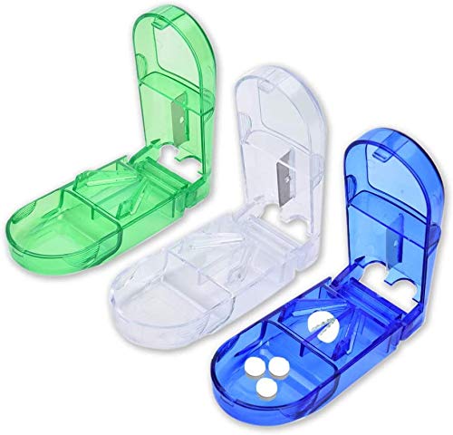 Coupe-pilules - Boîte de rangement portable - 2 en 1 - Pour le rangement et le transport Cover