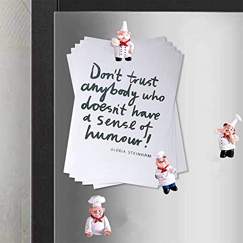 6 Pack Chef Fridge Magnet Refrigerator Magnets, Italian French Chef Figurine Statue Home Kitchen Restaurant Decorations 3D Resin Baker Magnets Wall Decors #TOP3