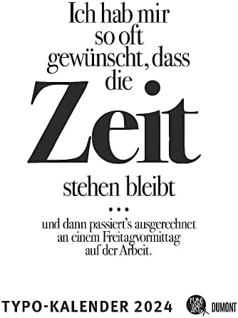 Typo-Kalender - Funi Smart Art - Kalender 2024 - DUMONT-Verlag 