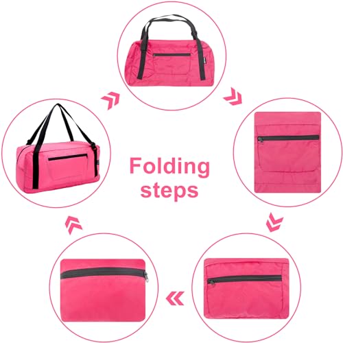 Image of HOLYLUCK Foldable Travel Duffel Bag For Women & Men Luggage Great for Gym - pink