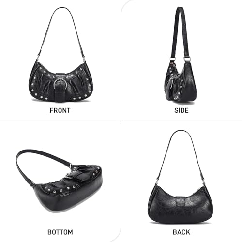 Y2K Purse Small Shoulder Bags for Women with Rivets Punk Style Goth Grunge Emo Handbag3
