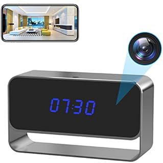 GooSpy Hidden Camera Clock WiFi Spy Camera FHD1080P Wireless Secret Nanny Cam Small Surveillance Security Cams Enhanced Night Vision Motion Detection Alert
