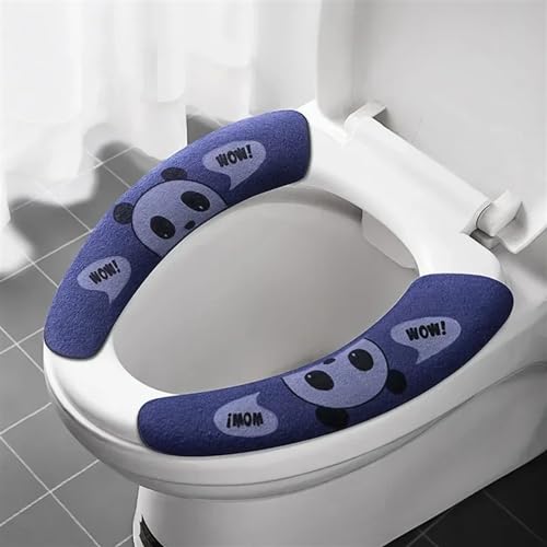 Fundas para asiento de inodoro reutilizables protector lavable de váter azul 2