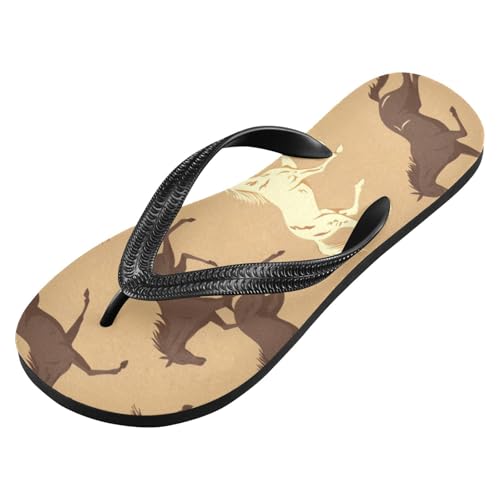 Brown Horse Men's & Women's Classical Beach Rubber Sandal Flip Flop Comfortable Slipper 214B2720