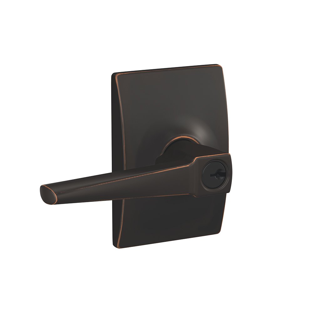 Schlage F51A ELR 716 CEN Eller Lever with Century Trim Keyed Entry Lock, Aged Bronze โ image 1