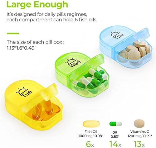 AUVON Pill Box Organiser with Free Smartphone Reminder App, Pill Boxes 7 Day 2 Times A Day with 7 Colorful Attachable Tablet Box for Medicine, Medication, Vitamin, Supplement and Fish Oil