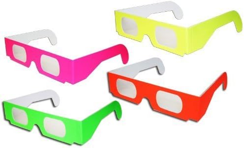 8 pares de lentes de fuegos artificiales de difracción de prisma para espectáculos láser, raves por 3Dstereo Glasses