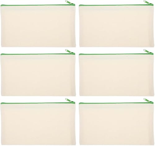DIYEAH 6 Unidades Estuche De Lona con Cremallera Cosméticos Estuche Diario De Pa