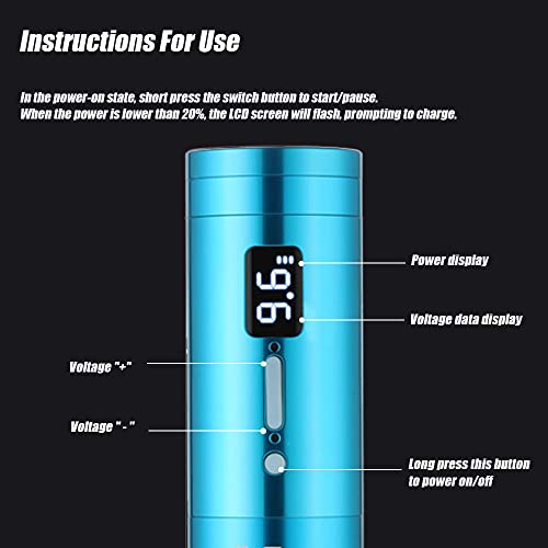 Yilong K3 Rotary Tattoo Machine Kit For Beginners Cartridge Tattoo Machine Kit With 18500Mah Wireless Power Coreless Motor Rotary Tattoo Machine With 20 Tattoo Cartridges 1 Bandage For Beginners Professionals(Bright Blue) #TOP1