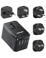 LENCENT Reiseadapter Weltweit, 30W Universal Reisestecker Adapter mit 3 USB C und 2 USB A, Internationaler Steckdosenadapter für USA England Japan Malediven Sri Lanka Australien (Typ A/C/D/G/I)