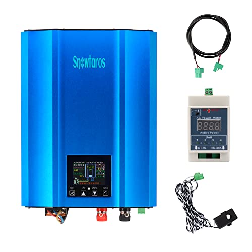 Snowtaros 1200W Solar Grid Tie Inverter DC55V-90V, MPPT Seno Puro Salida, Inversor de Conexión a Red para Paneles Solares, 48V/60V Descarga Batería, 60W-800W Potencia de Salida Ajustable Cover