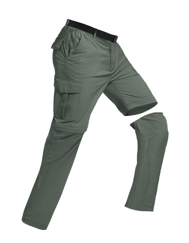 Men's Hiking Pants Convertible Zip Off 2 in 1 Quick Dry Lightweight Water Resistant for Outdoor Fishing Travel Camping