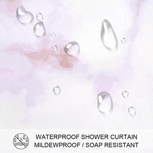 Rideaux de douche en marbre rose sans odeur imperméable pour baignoire 182cm - 4