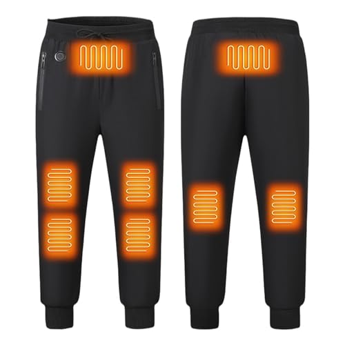 Heated Pants for Men Women Rechargeable Heating Winter Warm Fleece Lined Sweatpants Electric Soft Thermal Trousers