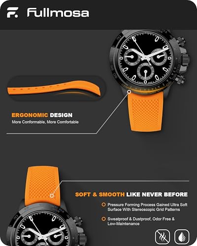 Image of Fullmosa 22mm 20mm 24mm Silicone Watch Bands No Gaps Compatible for Samsung Galaxy Watch 7 6 5 4 3,Galaxy Watch 46mm 42mm,Garmin
