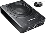 Hifonics Brutus BW-110A - 800 Watts Compact Amplified Under The Seat Car Truck Subwoofer Low Profile with Bass Remote, Great for Vehicles That Need Bass But Have Limited Space, Black