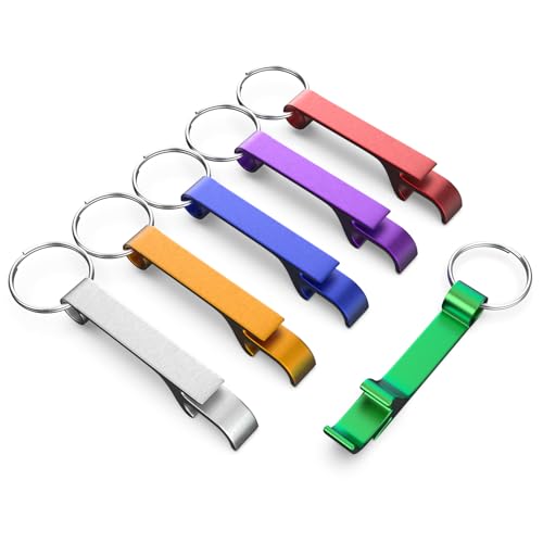 6 Pack Colorful Aluminum Bottle Opener Keychains