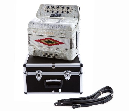 Fever F3412-WH Button Accordion 34 Keys, 12 Bass on GCF Key, White