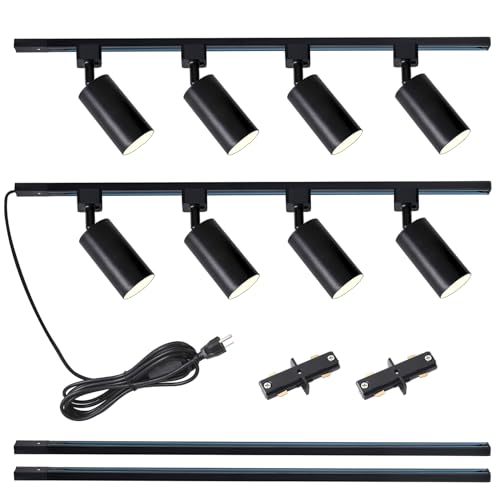LRAEMXG Plug in Track Lighting with Power Cord, 8-Light GU10