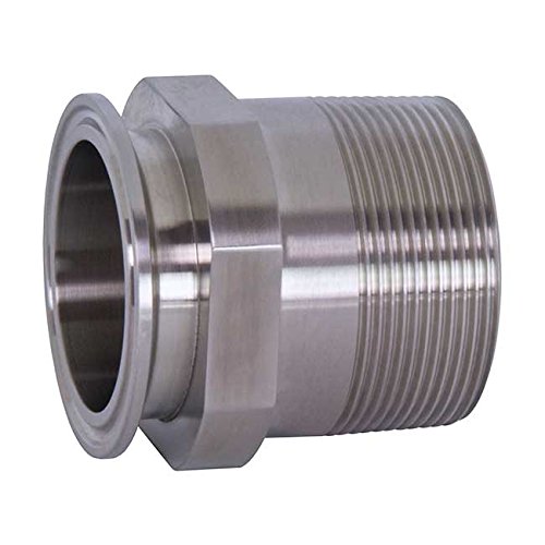Dixon Sanitary BPE Clamp x Male NPT Adapter, 316L Stainless Steel, 20Ra MPID, 32Ra MPOD - 3/4" x 1/2" PL Finish (SFT1)